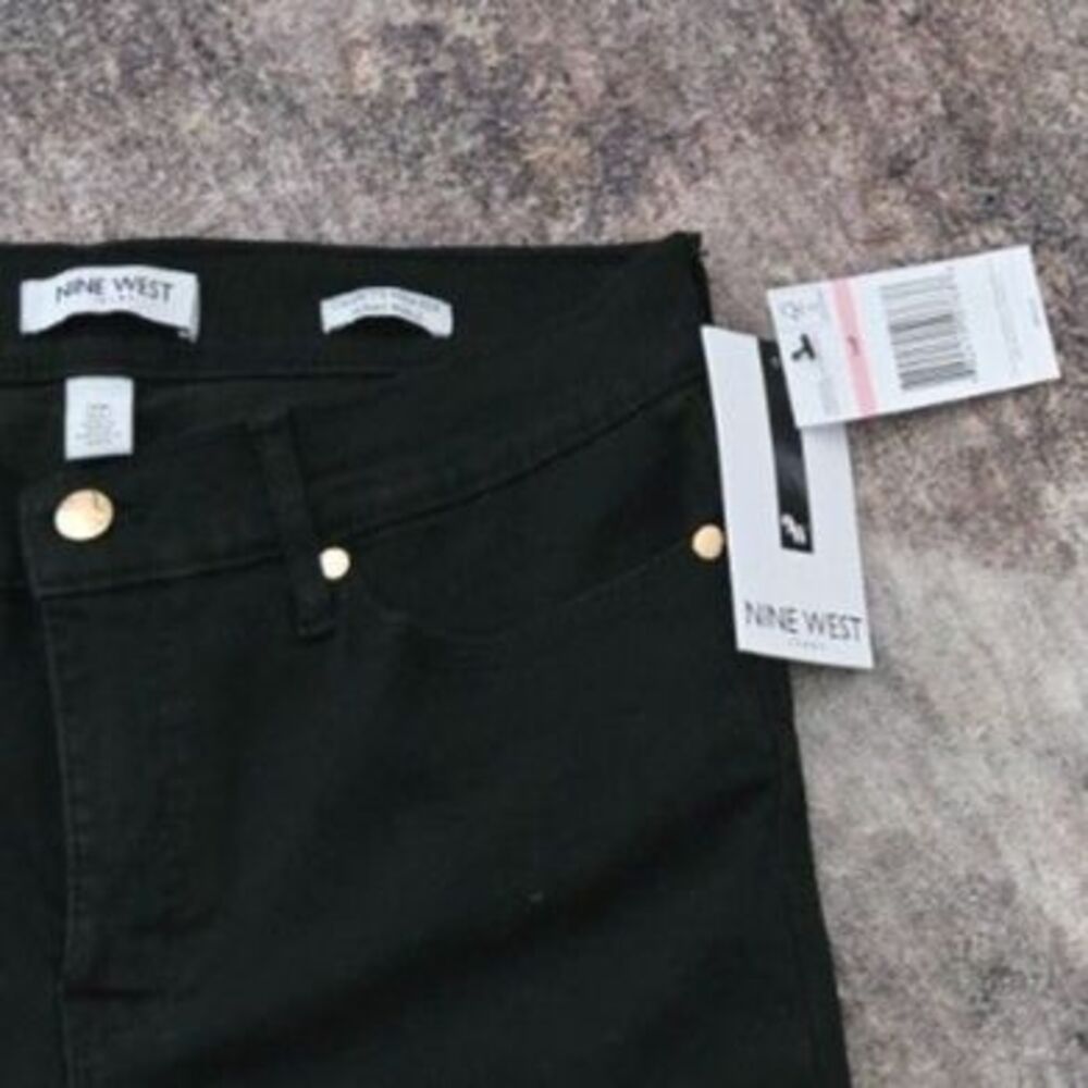 NWT Nine West High Rise Cigarette Skinny Ankle Jeans Black Women’s 10P Petite - Picture 2 of 6
